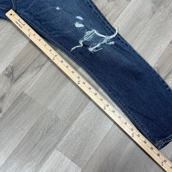 Old Navy Mid Rise Boyfriend Jeans Distressed Crop Blue 4 - Picture 14 of 15